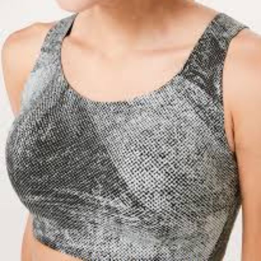 Lululemon Enlite Bra - Pixel Print Ice Grey Black High Support Bra size 34C